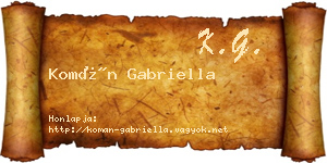 Komán Gabriella névjegykártya